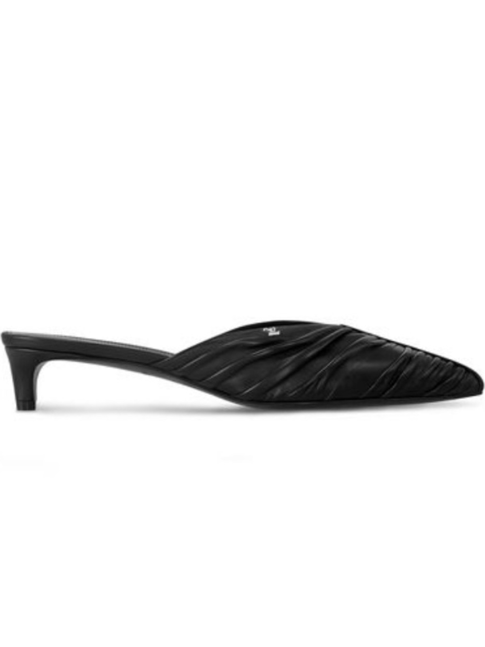 Louis Vuitton Black Ruched Pointed-Toe Mule - Women Shoes